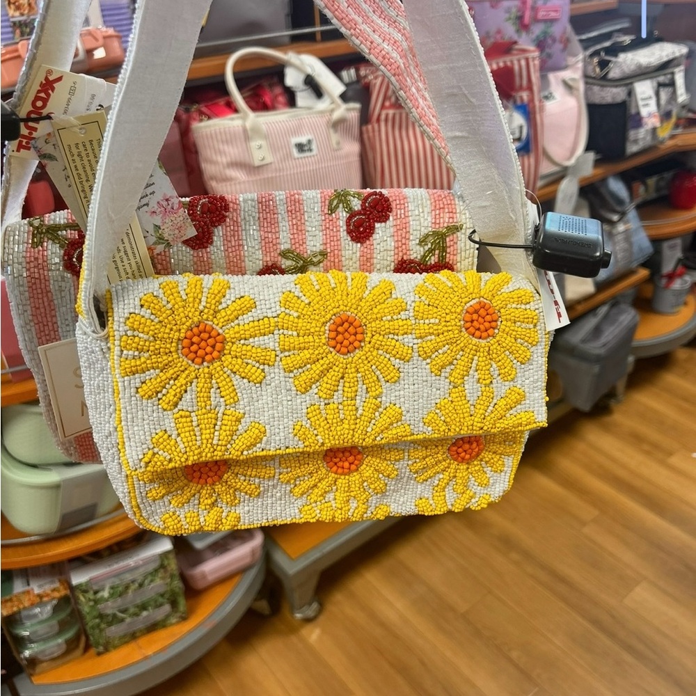 Viral Yellow Beaded Bag
